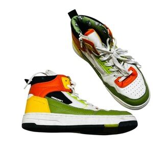 Zara Kids Minecraft High top Sneakers - White, Green, Orange, Yellow
